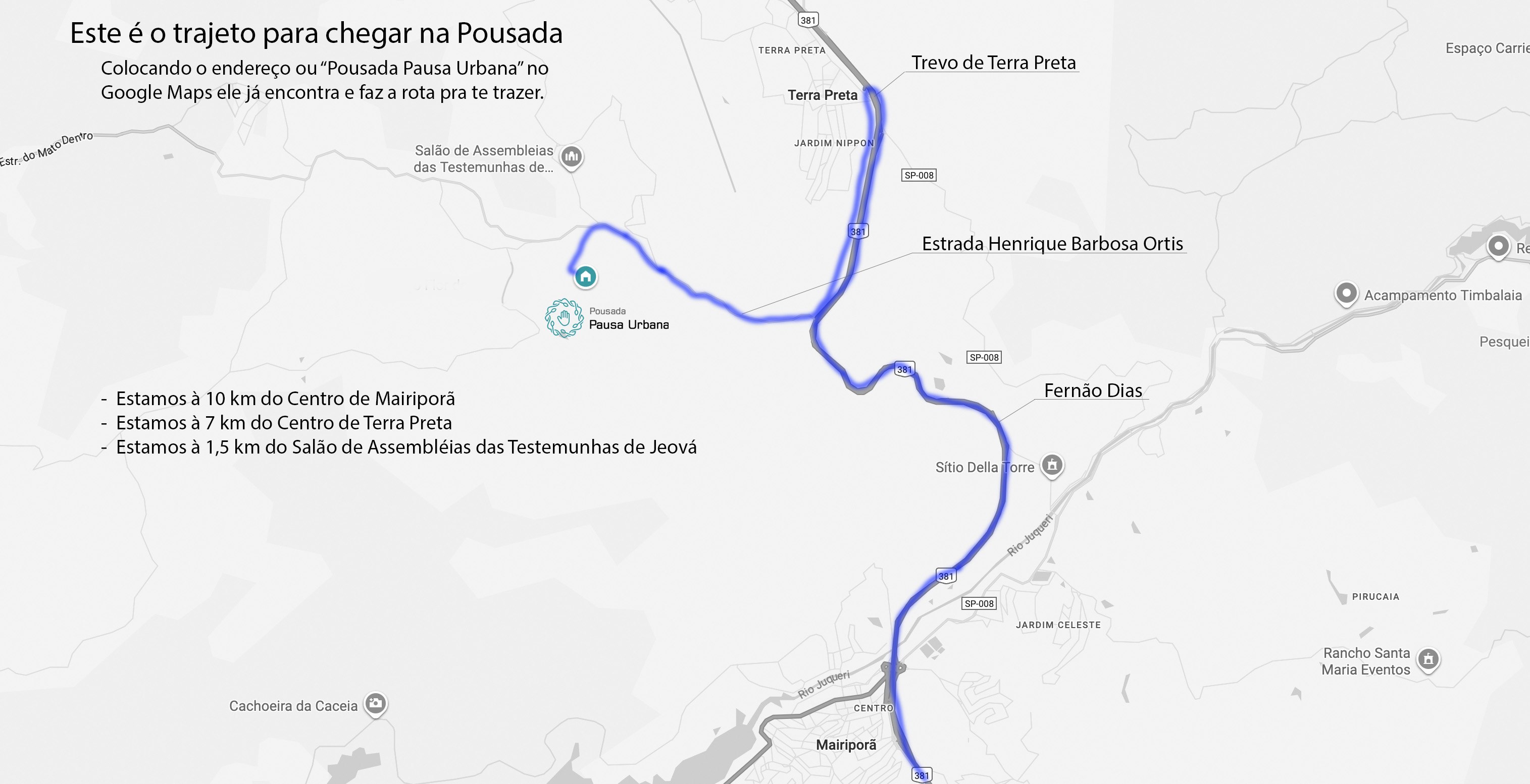 Mapa das Acomodações - Pousada Pausa Urbana