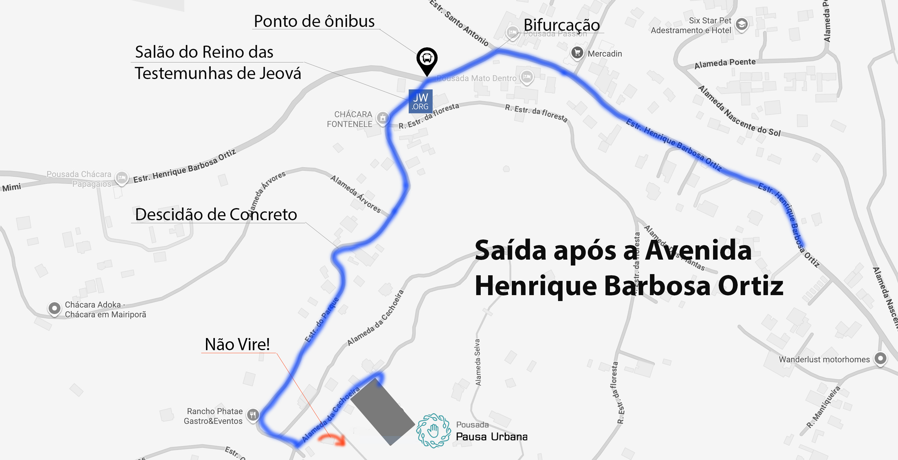 Mapa das Acomodações - Pousada Pausa Urbana