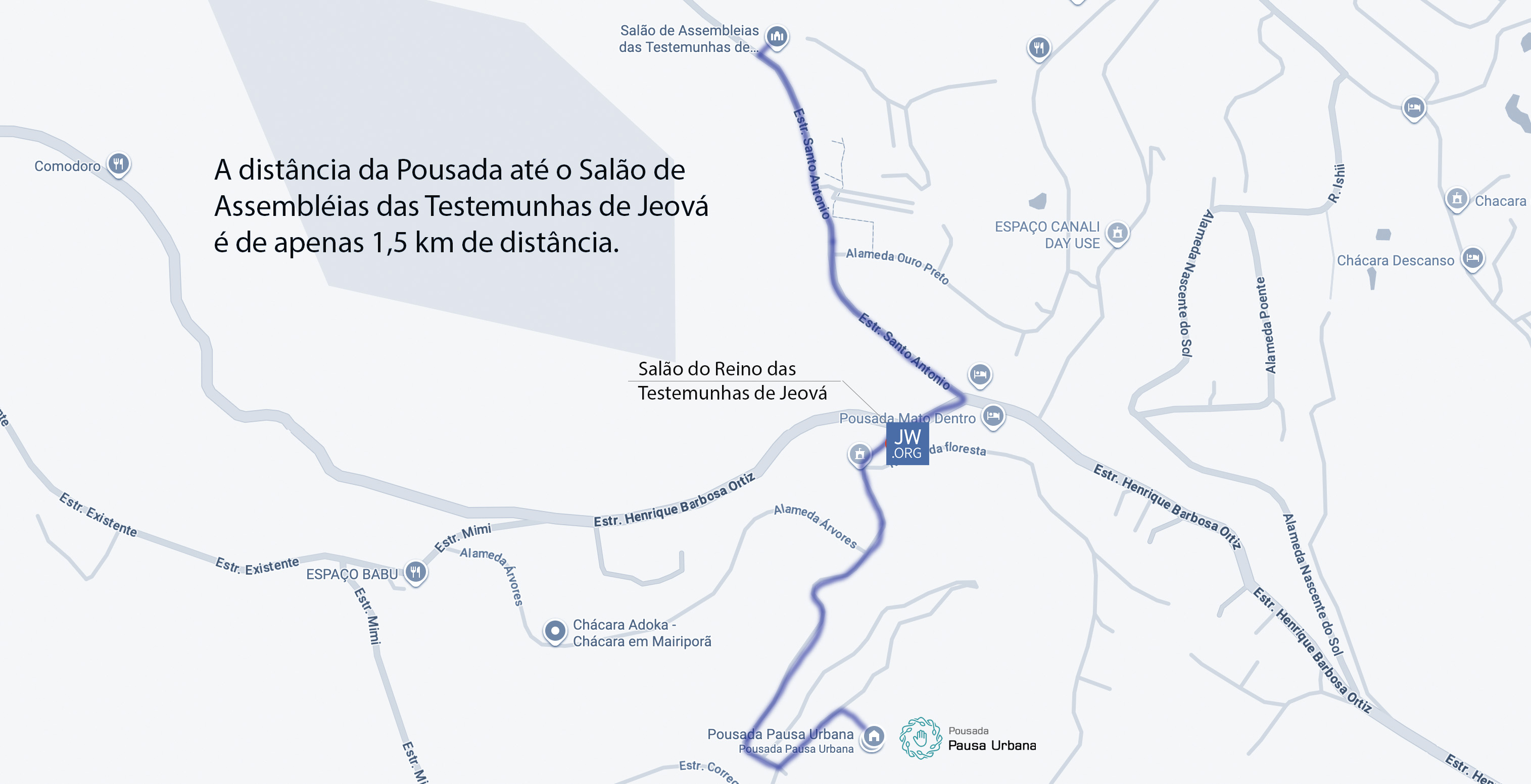 Mapa das Acomodações - Pousada Pausa Urbana